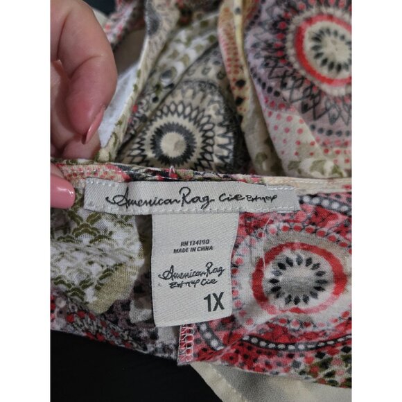 American Rag Women Multicolor Asymmetric Layered Top Plus Size 1X Y2K Fairy Boho - Picture 5 of 9